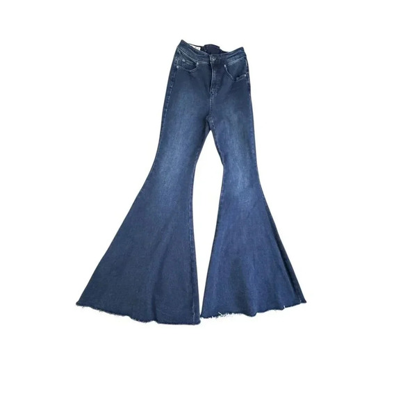 WE THE FREE people CRVY bell bottom jeans size 26 lace up detail in back - Picture 9 of 9